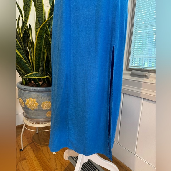 ZARA Blue Linen Blend Dress - Picture 4 of 7